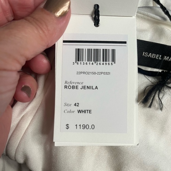 NWT Isabel Marant- White Jenila Dress. Size US 12. French Size 42. - Picture 7 of 10